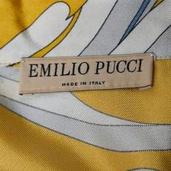 Emilio Pucci Yellow Vortici Print Silk Shirt M