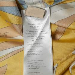 Emilio Pucci Yellow Vortici Print Silk Shirt M