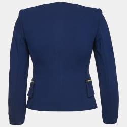 Emilio Pucci Blue Stretch Knit Tailored Zip-Up Jacket S