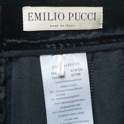 Emilio Pucci Black Velvet Buttoned Shorts M