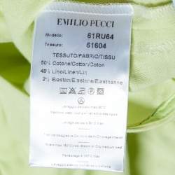 Emilio Pucci Multicolor Printed Jersey Camisole & Green Cotton & Linen Capri Pants L