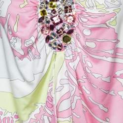 Emilio Pucci Multicolor Printed Jersey Camisole & Green Cotton & Linen Capri Pants L
