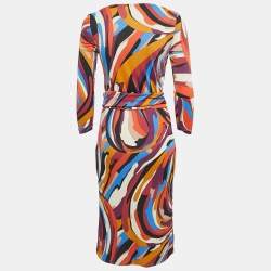 Emilio Pucci Multicolor Printed Jersey Midi Dress S