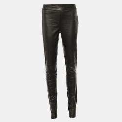 Emilio Pucci Black Leather Fitted Pants L