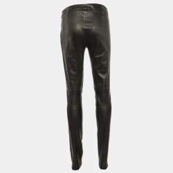 Emilio Pucci Black Leather Fitted Pants L