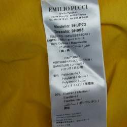 Pre Owned Emilio Pucci Yellow Logo Patch Cotton Short Sleeve T-Shirt S