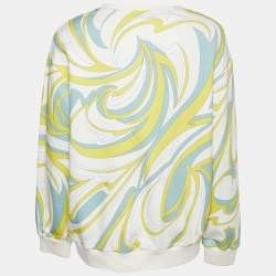 Pre Owned Emilio Pucci Multicolor Printed Cotton Knit Sweatshirt M
