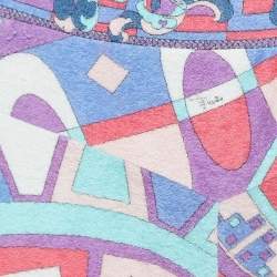 Emilio Pucci Vintage Multicolor Print Cotton Terry Shorts S