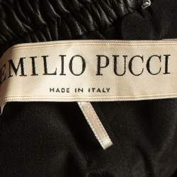Emilio Pucci Black Patterned Cotton Elasticated Waist Shorts S