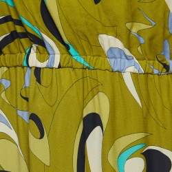 Emilio Pucci Green Printed Jersey  Wrap Dress S