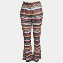Missoni Multicolor Chevron Pattern Knit Flared Pants M