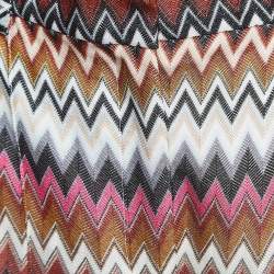 Missoni Multicolor Chevron Pattern Knit Flared Pants M