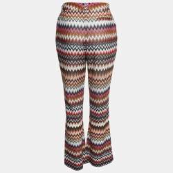 Missoni Multicolor Chevron Pattern Knit Flared Pants M