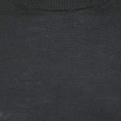 Emilio Pucci Black Printed Wool and Silk Flared Sleeve T-Shirt L