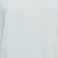 Emilio Pucci White Cotton Knit Contrast Flutter Sleeve T-Shirt M