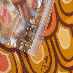 مملوكة مسبقًا Emilio Pucci Brown Scallop Print Silk Jersey Belted Shift Dress M