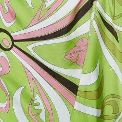 Emilio Pucci Green Printed Silk Pareo M