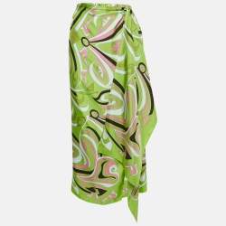 Emilio Pucci Green Printed Silk Pareo M