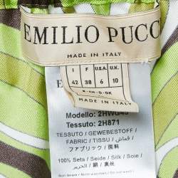 Emilio Pucci Green Printed Silk Pareo M