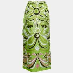 Emilio Pucci Green Printed Silk Pareo M