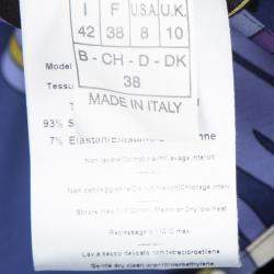 Pre Owned Emilio Pucci Purple Printed Silk Embellished Sleeveless Dress M