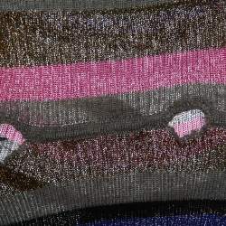 Pre Owned Emilio Pucci Multicolor Striped Lurex Knit Turtleneck Dress M