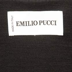 Emilio Pucci Multicolor Print Wool Blend Knit Ruched Dress M