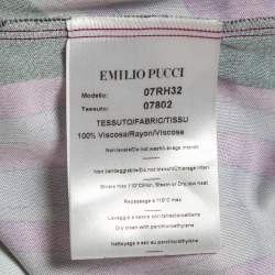 Pre Owned Emilio Pucci Multicolor Print Jersey Long Sleeve Dress M