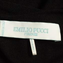Pre Owned Emilio Pucci Firenze Black Silk Jersey Mini Dress M