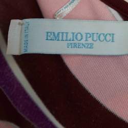 Pre Owned Emilio Pucci Multicolor Printed Jersey Embellished Short Dress S