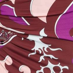 Pre Owned Emilio Pucci Multicolor Printed Jersey Embellished Short Dress S