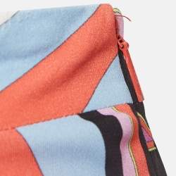 Pre Owned Emilio Pucci Multicolor Printed Jersey Short Skirt L