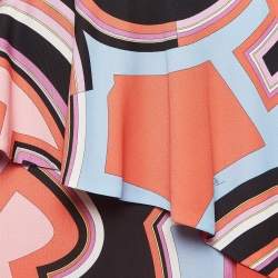 Pre Owned Emilio Pucci Multicolor Printed Jersey Short Skirt L