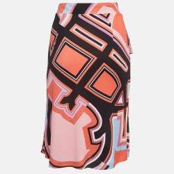 Pre Owned Emilio Pucci Multicolor Printed Jersey Short Skirt L