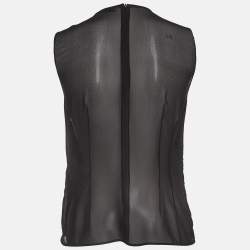 Emilio Pucci Black Sequin And Silk Sleeveless Top S