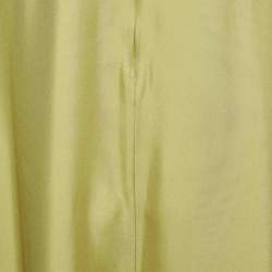 Pre Owned Emilio Pucci Green Printed Silk Wide Leg Jumpsuit One Size