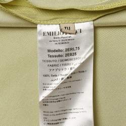 Pre Owned Emilio Pucci Green Printed Silk Wide Leg Jumpsuit One Size