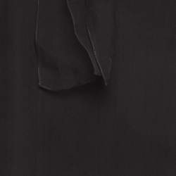 Pre Owned Emilio Pucci Black Sheer Silk Neck Tie Top M