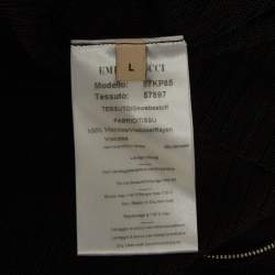 Emilio Pucci Black Jersey Rib Knit Zip Front Polo T-Shirt L