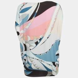 Emilio Pucci Multicolor Printed Jersey Batwing Blouse M