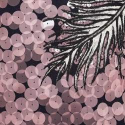 Pre Owned Emilio Pucci Navy Blue Wool Blend Sequin Detail Sweatshirt S