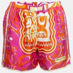 Emilio Pucci Multicolor Printed Silk Shorts S