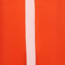Pre Owned Emilio Pucci Orange Silk Contrast Trim Shirt M