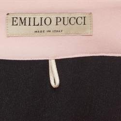 Pre Owned Emilio Pucci Orange Silk Contrast Trim Shirt M