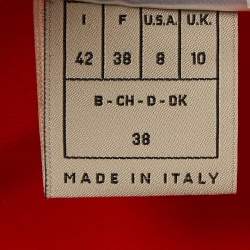 Pre Owned Emilio Pucci Orange Silk Contrast Trim Shirt M