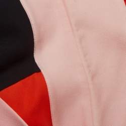 Pre Owned Emilio Pucci Orange Silk Contrast Trim Shirt M