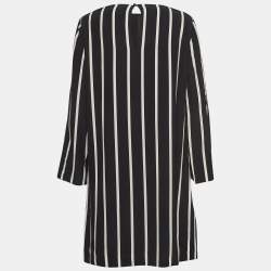 Emilio Pucci Black Pinstripe Silk Short Shift Dress L