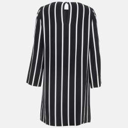 Emilio Pucci Black Pinstripe Silk Short Shift Dress M