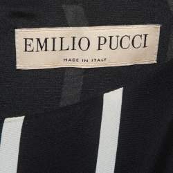 Emilio Pucci Black Pinstripe Silk Short Shift Dress M