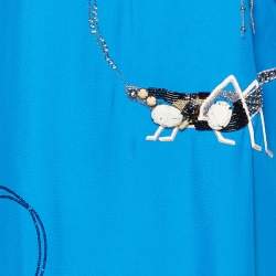 Pre Owned Emilio Pucci Blue Crepe Bead Embellished Tunic S